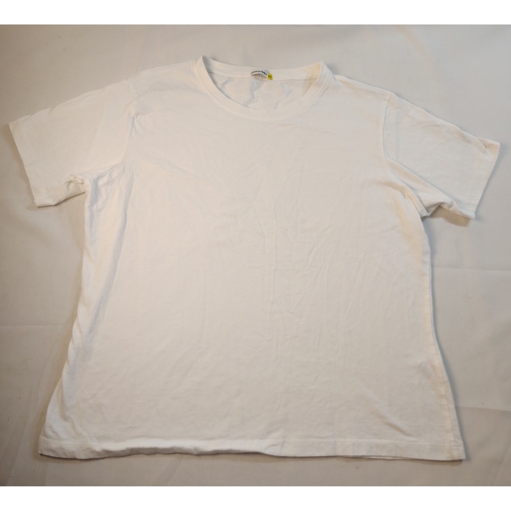 Bewakoof Mens T Shirt 2XL White‎ Cotton Short Sleeve Crew Neck Casual Solid Tee